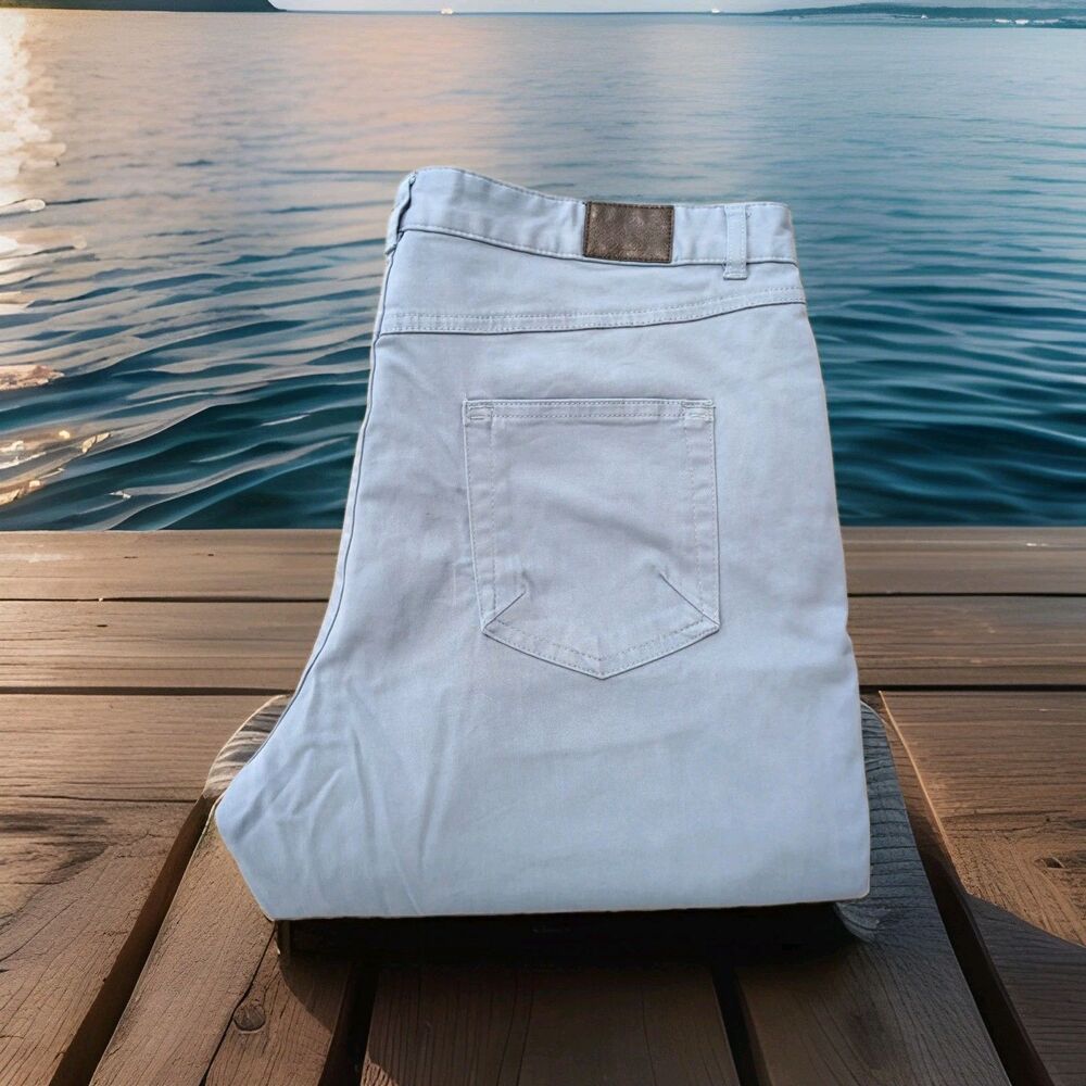 TASSO ELBA MENS 34-36X30 FLAT FRONT *LOOSE FIT* STRETCH PANTS SEE PICS BLUE EUC